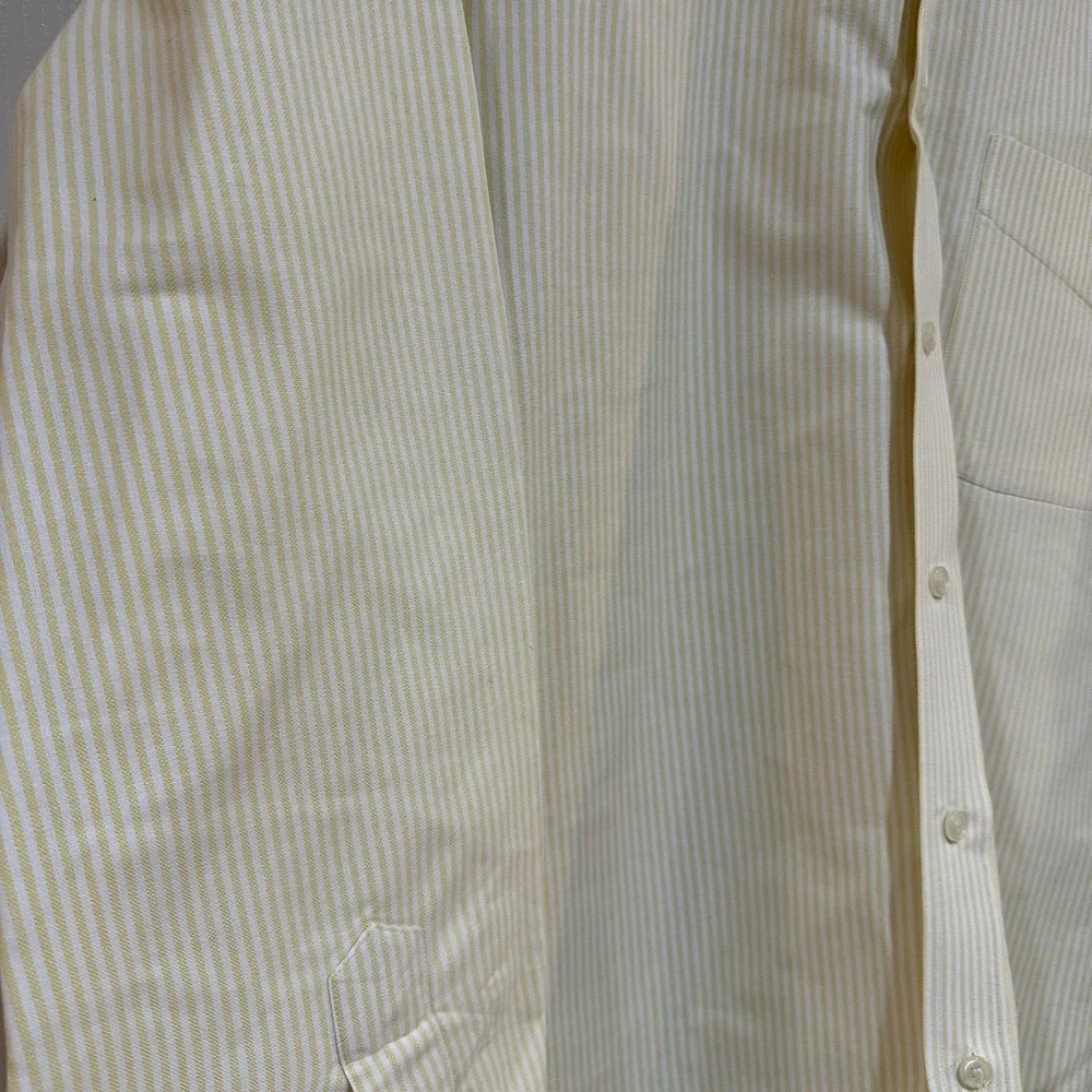 Abercrombie & Fitch Vintage Striped Cotton Button‎ Down Shirt Yellow White 15.5
